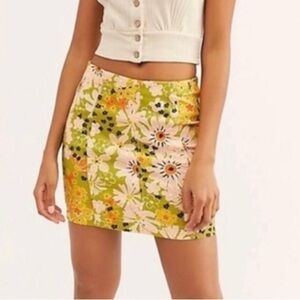 Free People Floral Mini Skirt